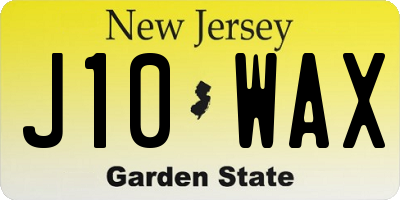 NJ license plate J10WAX
