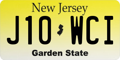 NJ license plate J10WCI