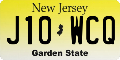 NJ license plate J10WCQ