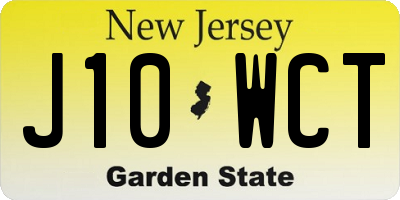 NJ license plate J10WCT