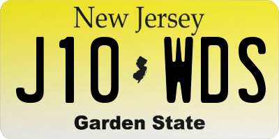 NJ license plate J10WDS
