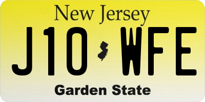 NJ license plate J10WFE