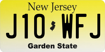 NJ license plate J10WFJ