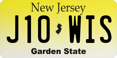 NJ license plate J10WIS