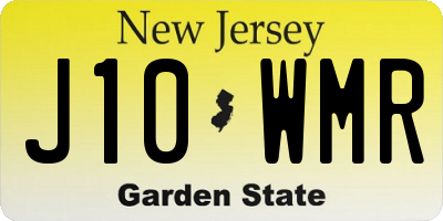 NJ license plate J10WMR