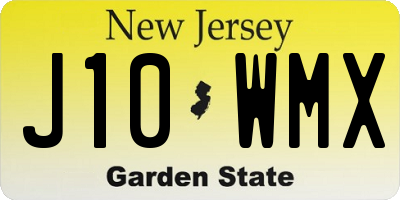 NJ license plate J10WMX