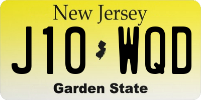 NJ license plate J10WQD