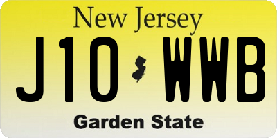 NJ license plate J10WWB