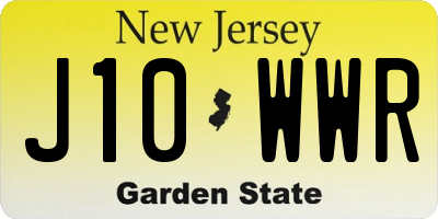 NJ license plate J10WWR