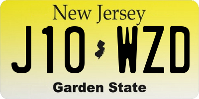 NJ license plate J10WZD