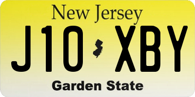 NJ license plate J10XBY
