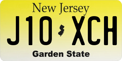 NJ license plate J10XCH