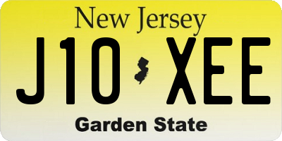 NJ license plate J10XEE