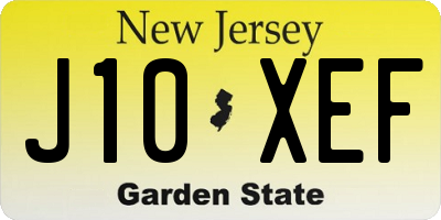 NJ license plate J10XEF