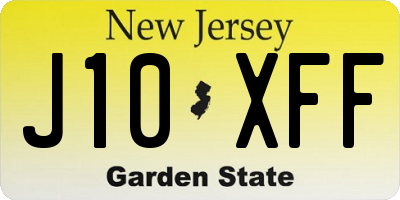 NJ license plate J10XFF