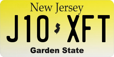 NJ license plate J10XFT