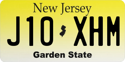 NJ license plate J10XHM