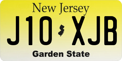 NJ license plate J10XJB