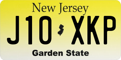 NJ license plate J10XKP
