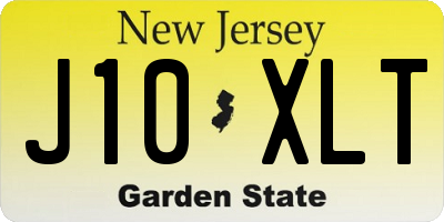 NJ license plate J10XLT