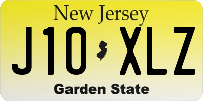NJ license plate J10XLZ