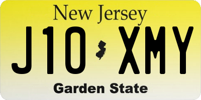 NJ license plate J10XMY