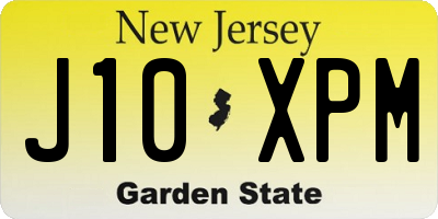 NJ license plate J10XPM