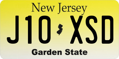 NJ license plate J10XSD