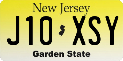 NJ license plate J10XSY