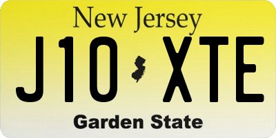 NJ license plate J10XTE