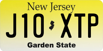 NJ license plate J10XTP