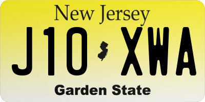 NJ license plate J10XWA