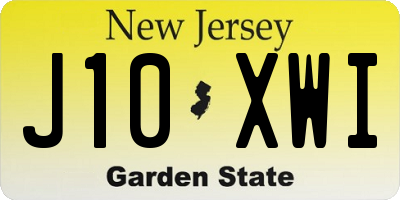 NJ license plate J10XWI