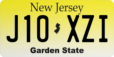 NJ license plate J10XZI