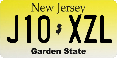 NJ license plate J10XZL