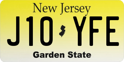 NJ license plate J10YFE