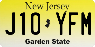 NJ license plate J10YFM
