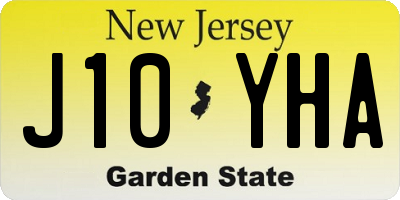 NJ license plate J10YHA