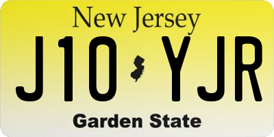 NJ license plate J10YJR