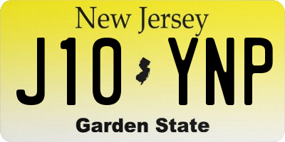 NJ license plate J10YNP