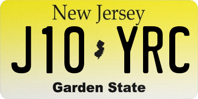 NJ license plate J10YRC