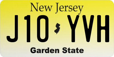 NJ license plate J10YVH