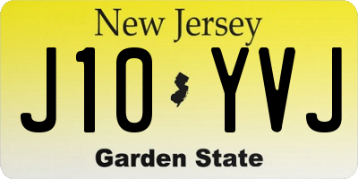 NJ license plate J10YVJ