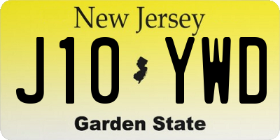 NJ license plate J10YWD
