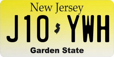 NJ license plate J10YWH