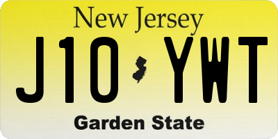 NJ license plate J10YWT