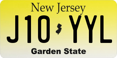 NJ license plate J10YYL