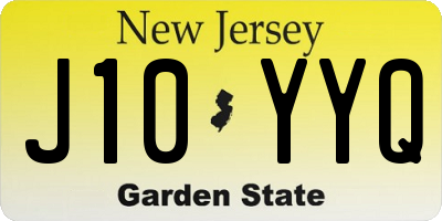 NJ license plate J10YYQ