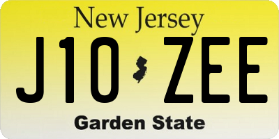 NJ license plate J10ZEE