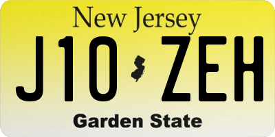 NJ license plate J10ZEH